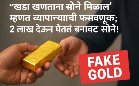 खड्डा खणताना सोनं मिळालं" म्हणत व्यापाऱ्याची फसवणूक; २ लाख देऊन घेतलं बनावट सोने!