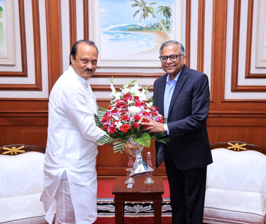 अजित पवार यांची टाटा सन्सच्या प्रमुखांशी भेट, महाराष्ट्र विकासासाठी अन!