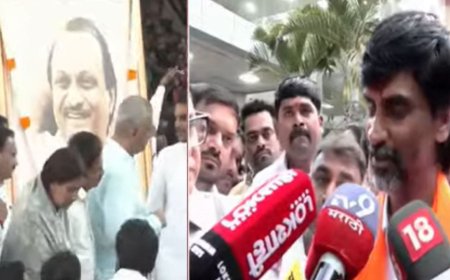 अजितदादांच्या निधनाचं वृत्त कळताच जरांगे पाटील बारामतीमध्ये, पहिली प्रतिक्रिया काय?