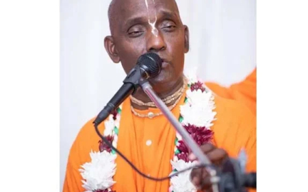 त्रिदंडी संन्यासी सुंदर चैतन्य गोस्वामी महाराज यांचे इस्कॉन अमरावती येथे आगमन