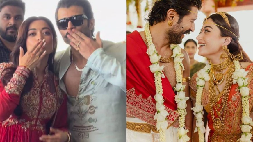 मिस्टर अँड मिसेस देवरकोंडा; लग्नानंतर रश्मिका-विजय पहिल्यांदा आले कॅमेरासमोर