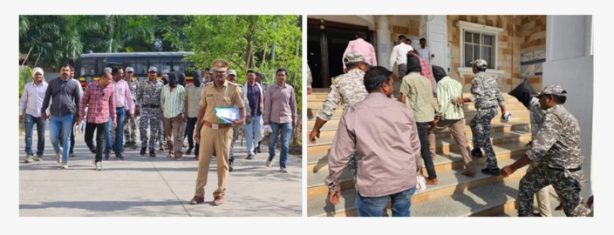 त्या पाच आरोपींना न्यायालयात हजर करण्यात आले.