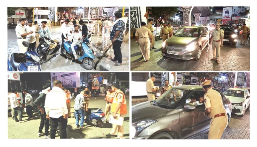 शहरातील प्रमुख चौकांमध्ये पोलिसांचा नाकाबंदी