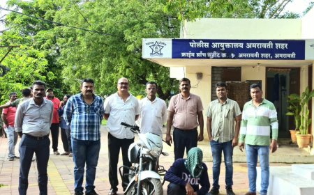 चोरी की बाइक बरामद, अमरावती क्राइम ब्रांच ने एक आरोपी को दबोचा; वाहन वर्धा पुलिस को सौंपा