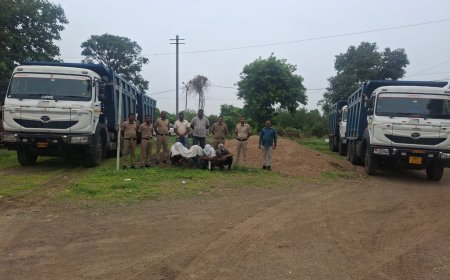 अवैध रेत माफियाओं पर वरुड पुलिस का शिकंजा: 4 डंपर जब्त, 1.69 करोड़ की कार्रवाई से मचा हड़कंप